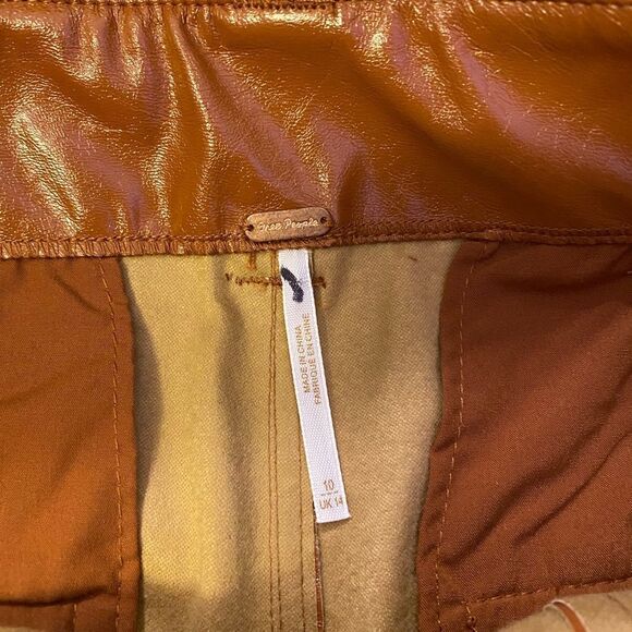 Free People Brown Star Crossed Lovers Straight Pants Size 10 - Picture 9 of 12